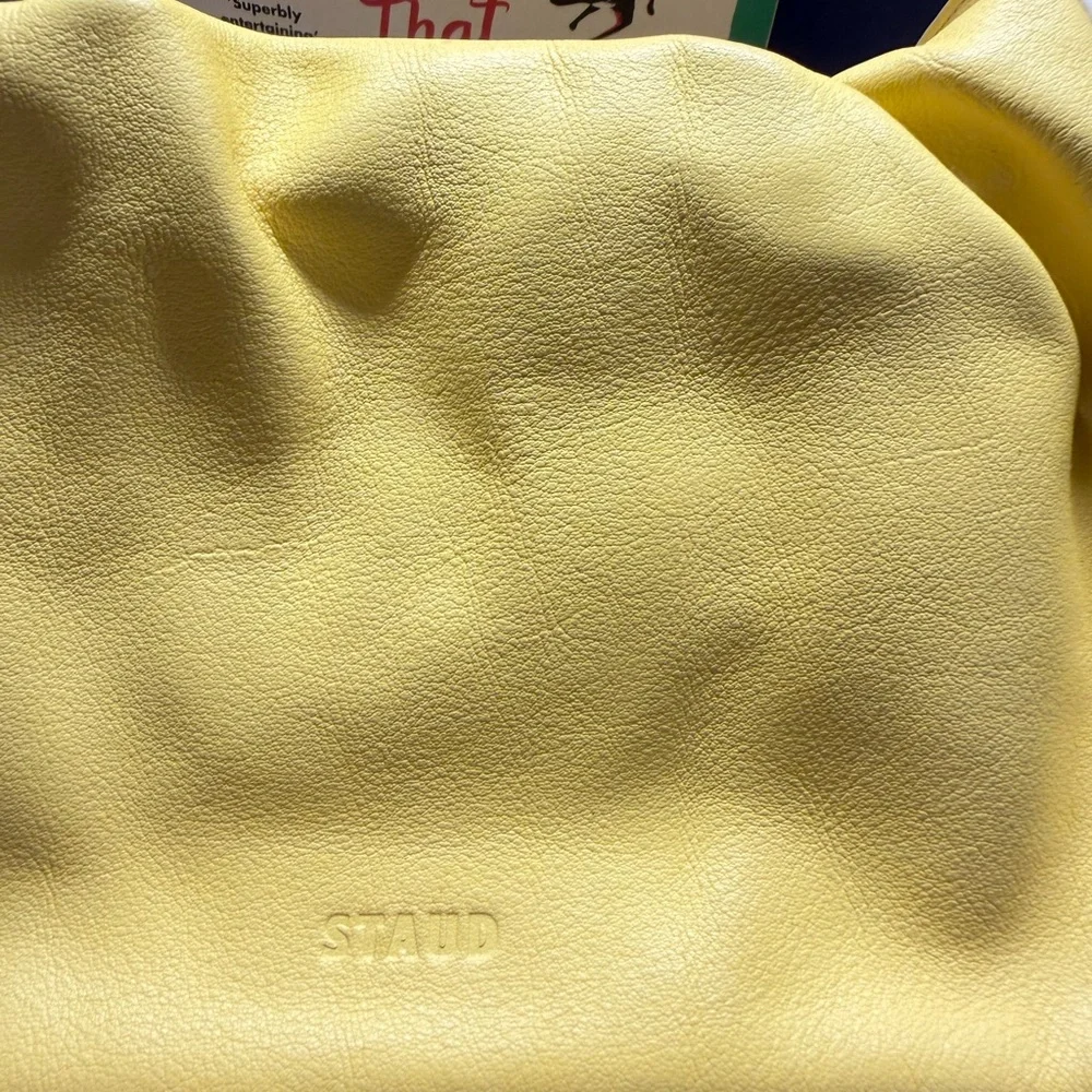 STAUD Bright Yellow Drawstring Shoulder Bag